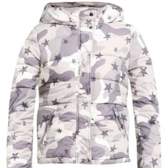 Hollister sherpa lined puffer jacket in Grey Camo - Picture 4 of 8